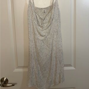 Wilfred Aritzia Bellow Mini Dress white Floral Tie Front Size